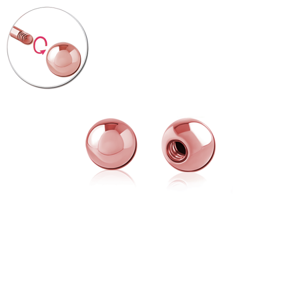 Chirurgenstahl 316L – Schraubkugel mit PVD-Beschichtung (Roségold-Farbe)
