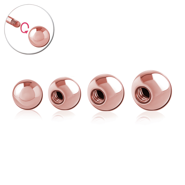Chirurgenstahl 316L – Schraubkugel mit PVD-Beschichtung (Roségold-Farbe)