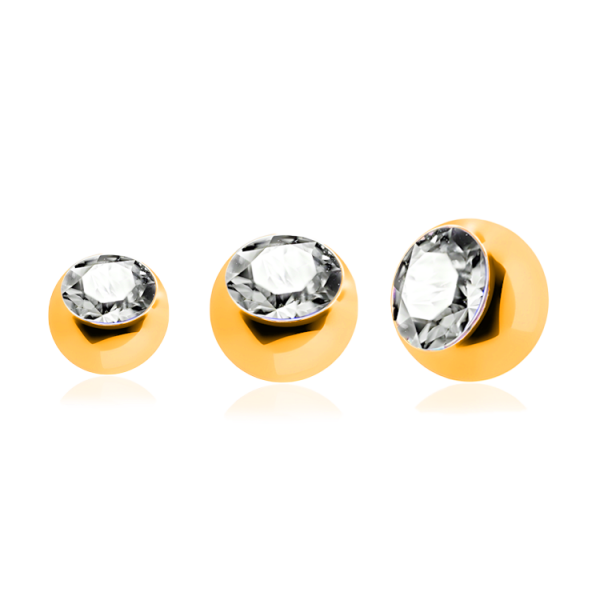 Titan (G23) – Schraubkugel mit Premium-Kristall & PVD-Beschichtung (Goldfarben)