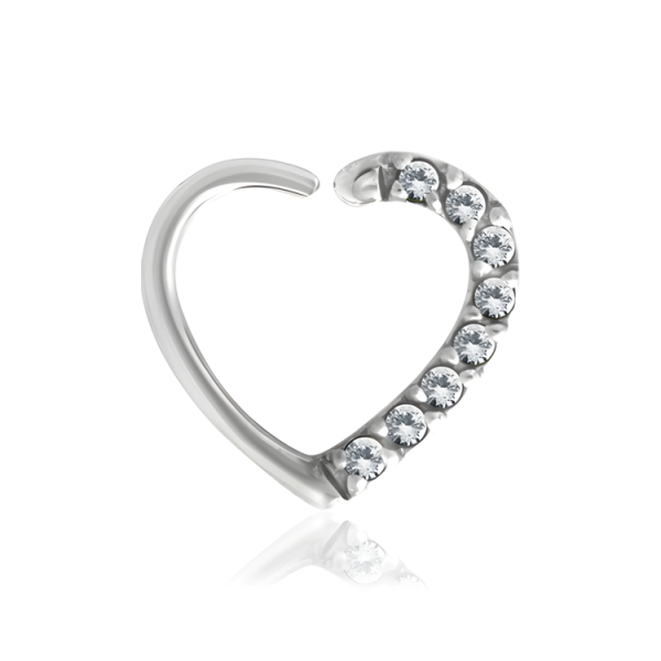 Chirurgenstahl 316L – Biegbarer Fake-Daith Piercing mit eingefassten Zirkonia