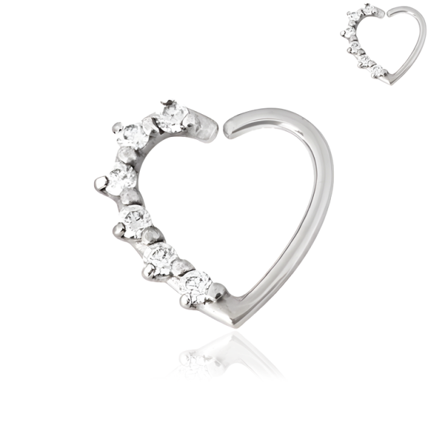 Chirurgenstahl 316L – Biegbarer Fake-Daith Piercing mit eingefassten Zirkonia