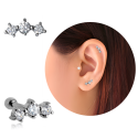 Chirurgenstahl 316L – Ohrpiercing mit eingefassten Premium-Zirkonia