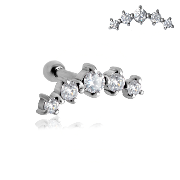 Chirurgenstahl 316L – Ohrpiercing mit eingefassten Premium-Zirkonia