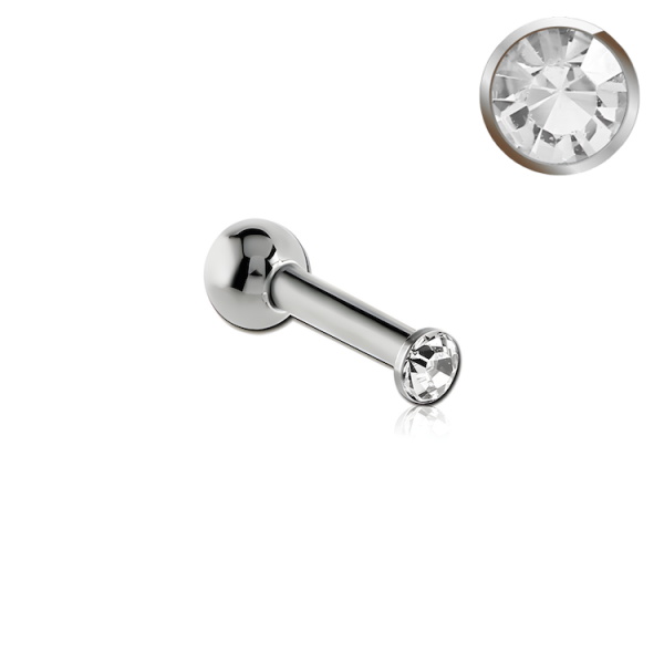Chirurgenstahl 316L – Ohrpiercing mit flachem Premium-Kristall