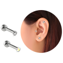 Chirurgenstahl 316L – Ohrpiercing mit flachem Premium-Kristall