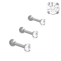 Chirurgenstahl 316L – Ohrpiercing mit präzise gefasstem Zirkonia