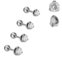 Chirurgenstahl 316L – Ohrpiercing mit präzise gefasstem Zirkonia