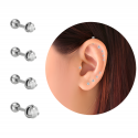 Chirurgenstahl 316L – Ohrpiercing mit präzise gefasstem Zirkonia