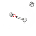 Chirurgenstahl 316L – Ohrpiercing mit präzise gefasstem Zirkonia