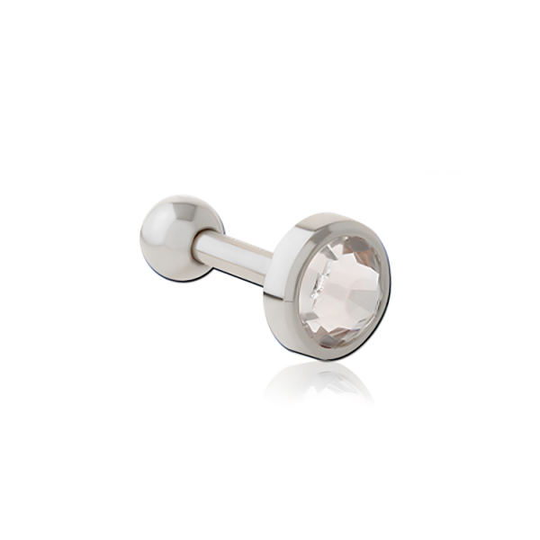 Chirurgenstahl 316L – Ohrpiercing mit flachem Premium-Kristall