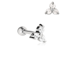 Chirurgenstahl 316L – Ohrpiercing mit eingefassten Zirkonia