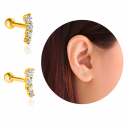 Chirurgenstahl 316L – Ohrpiercing mit Zirkonia & PVD-Beschichtung