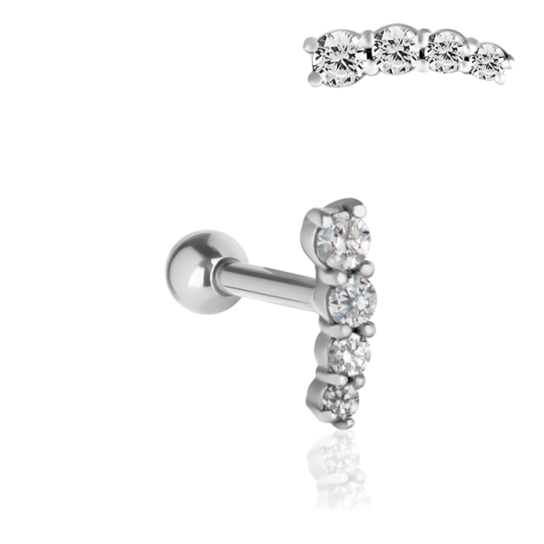Chirurgenstahl 316L – Ohrpiercing mit eingefassten Zirkonia