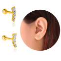 Chirurgenstahl 316L – Ohrpiercing mit Zirkonia & PVD-Beschichtung