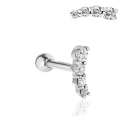 Chirurgenstahl 316L – Ohrpiercing mit eingefassten Zirkonia