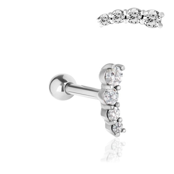 Chirurgenstahl 316L – Ohrpiercing mit eingefassten Zirkonia