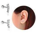 Chirurgenstahl 316L – Ohrpiercing mit eingefassten Zirkonia