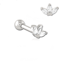 Chirurgenstahl 316L – Ohrpiercing mit präzise eingefassten Zirkonia