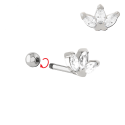 Chirurgenstahl 316L – Ohrpiercing mit präzise eingefassten Zirkonia