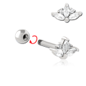 Chirurgenstahl 316L – Ohrpiercing mit präzise eingefassten Zirkonia