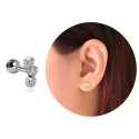 Chirurgenstahl 316L – Ohrpiercing mit drei Discs mit Premium-Kristallen