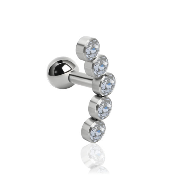 Chirurgenstahl 316L – Ohrpiercing mit fünf Discs mit Premium-Kristallen