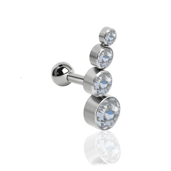Chirurgenstahl 316L – Ohrpiercing mit fünf Discs mit Premium-Kristallen