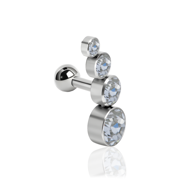 Chirurgenstahl 316L – Ohrpiercing mit fünf Discs mit Premium-Kristallen