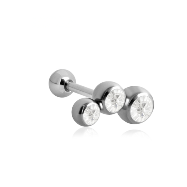Chirurgenstahl 316L – Ohrpiercing mit Premium-Krista
