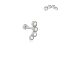 Chirurgenstahl 316L – Ohrpiercing mit Vier Discs mit Premium-Kristallen