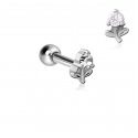 Chirurgenstahl 316L – Ohrpiercing mit präzise gefasstem Zirkonia