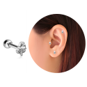 Chirurgenstahl 316L – Ohrpiercing mit präzise gefasstem Zirkonia