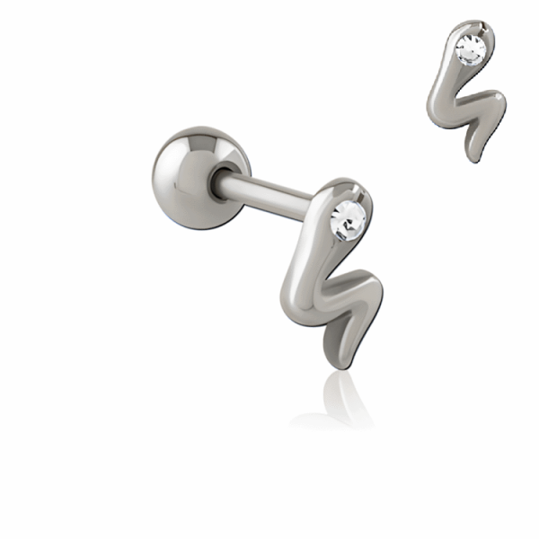 Chirurgenstahl 316L – Ohrpiercing mit flachem Premium-Kristall
