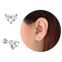 Chirurgenstahl 316L – Ohrpiercing mit eingefassten Zirkonia