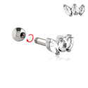 Chirurgenstahl 316L – Ohrpiercing mit eingefassten Zirkonia
