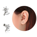 Chirurgenstahl 316L – Ohrpiercing mit eingefasstem Zirkonia