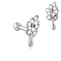 Chirurgenstahl 316L – Ohrpiercing mit eingefassten Zirkonia
