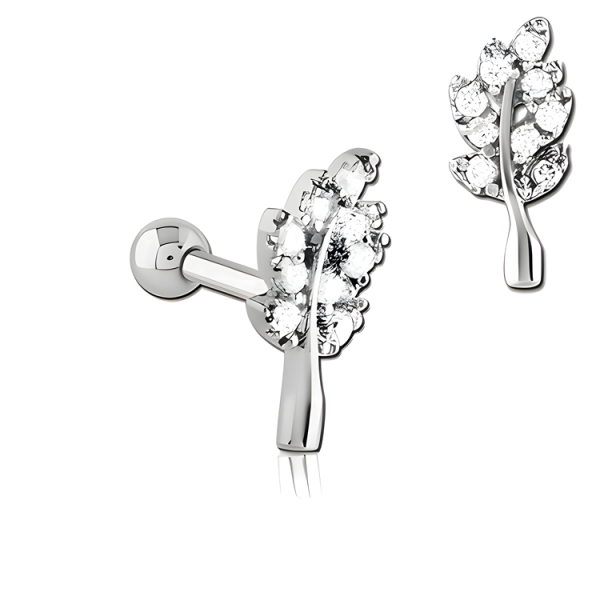 Chirurgenstahl 316L – Ohrpiercing mit eingefassten Zirkonia