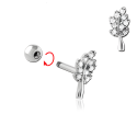 Chirurgenstahl 316L – Ohrpiercing mit eingefassten Zirkonia