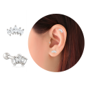 Chirurgenstahl 316L – Ohrpiercing mit eingefassten Zirkonia