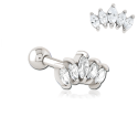 Chirurgenstahl 316L – Ohrpiercing mit eingefassten Zirkonia