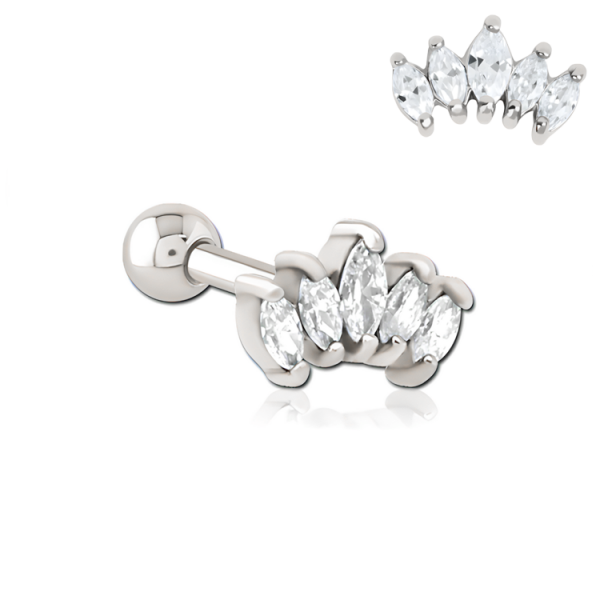 Chirurgenstahl 316L – Ohrpiercing mit eingefassten Zirkonia
