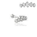 Chirurgenstahl 316L – Ohrpiercing mit eingefassten Zirkonia