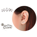 Chirurgenstahl 316L – Ohrpiercing mit eingefassten Zirkonia