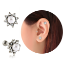 Chirurgenstahl 316L – Ohrpiercing mit Zirkonia & synthetischer Perle