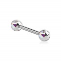 Chirurgenstahl 316L – Barbell mit seitlichen Premium-Kristallen