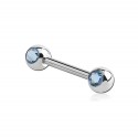 Chirurgenstahl 316L – Barbell mit seitlichen Premium-Kristallen