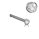 Chirurgenstahl 316L – Nasenstecker Pin mit flachem Premium-Kristall 