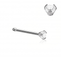 Chirurgenstahl 316L – Nasenstecker Pin mit eingefasstem Zirkonia, rund
