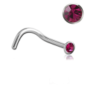 Chirurgenstahl 316L – Nasenstecker Spirale mit flachem Premium-Kristall